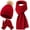 Claret, variant on 3 Pieces Winter Beanie Hat Scarf Touch Screen Warm Gloves Set Knit Skull Cap for Men and Women