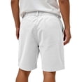thumbnail image 3 of Men's Vertical Stripe Corduroy Shorts with Elastic Waist and Relaxed Fit Featuring Soft Breathable Fabric for Casual Outings Weekend Brunch Daily Errands White XL, 3 of 4