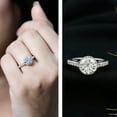 thumbnail image 3 of Rosec Jewels Lab Created Diamond Ring - Bezel Set Engagement Ring 2 Carat (8 mm, EF-VS Quality), 925 Sterling Silver, US 4.00, 3 of 9