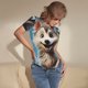 thumbnail image 3 of Balery Blue Sky Cute Wolf Body de cuello redondo de manga corta para mujer Tops de manga corta Tops básicos-Medium, 3 of 7