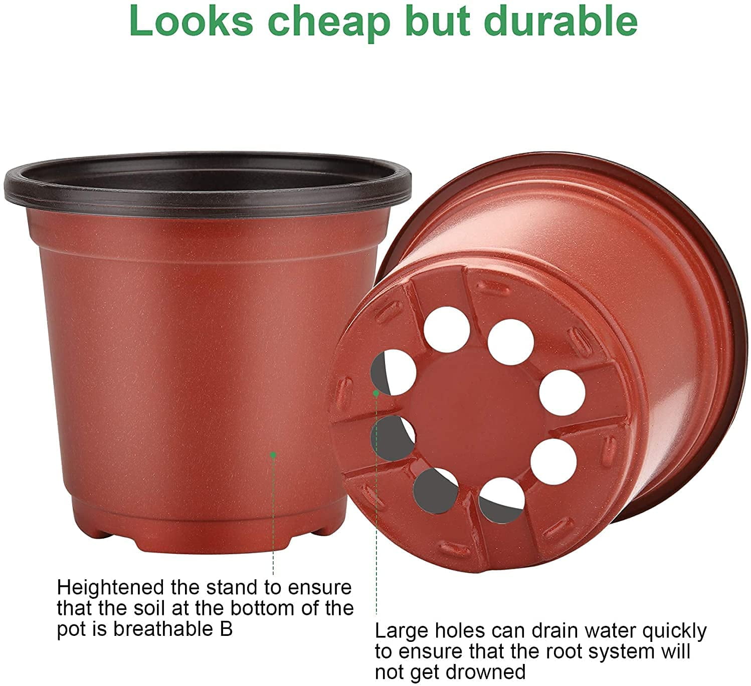Plant Nursery Pots with Humidity Dome 4" Soft Transparent Plastic Gardening Pot Planting Containers Cups Planter Small Starter Seed Starting Trays for Seedling with 10pcs Plant Labels，30 Sets