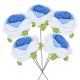 thumbnail image 1 of Paquete de 5 Flores de Ganchillo, Rosa de Lana Artificial Tejida, Flores Tejidas a Mano [Azul Gradiente], 1 of 1
