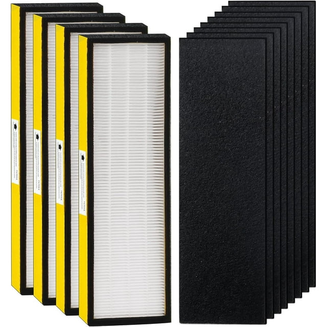 FLT4825 HEPA Filter B Compatible with Air Purifier AC4825 AC4825E AC4300 AC4800 AC4900 AC4850 by - 4 x True H13 HEPA Filters, 8 x Activated Carbon Pre-Filter