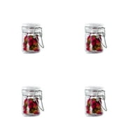 Fovien 4 Pcs Glass Jar Spice Jars with Lids, Stackable, Seal, for Grains Seeds Nuts Pepper Spice, 50ml