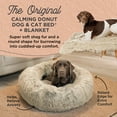 thumbnail image 2 of Best Friends by Sheri The Original Calming Donut Dog Bed & Blanket Bundle – Washable Plush Bed for Large Breeds up to 100 lbs, Large (36" x 36") + Throw (40" x 50"), Shag Faux Fur, Taupe, 2 of 6
