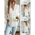 thumbnail image 7 of SLADYGLO Women Gold Dots Print V Neck Puff Long Sleeve Smocked Cuffs Blouse, 7 of 7