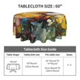 thumbnail image 5 of XMXT Waterproof Round Table Cloth, Oil Painting Floral Patterns Tablecloth Polyester Table Cover for Home Kitchen Dining Party Room Decor, 60 inches, 5 of 8