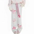 thumbnail image 3 of Pantalones Sanrio Hello Kitty Anime American Graffiti pantalones casuales de pierna recta moda versátil Graffiti pantalones sueltos Y2K niñas, 3 of 4