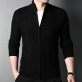 thumbnail image 5 of Suéter de lana para hombre, tipo cárdigan, estilo coreano, grueso, de moda, para primavera y otoño, con cuello alto, 5 of 5