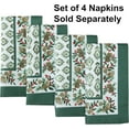 thumbnail image 5 of Christmas Holly Pinecone Border 60 x 102 Inch Rectangle Fabric Tablecloth, Holiday Hunter Green Border on White Background Fabric Table Cover for Dinner Party and Banquet, 5 of 8