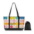 thumbnail image 7 of FORMRS Canvas Laptop Tote Bag for Women with 15.6" Computer Compartments Shoulder Handbag, Yellow Circles, 7 of 7