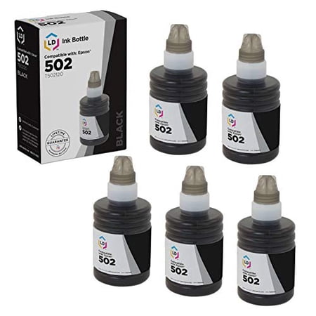 LD Compatible Replacement for 502 / T502120-S Bottle 5-Pack for use in ET-2700  ET-2750  ET-3700  ET-3750  ET-4750  ST-2000  ST-3000
