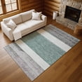 thumbnail image 7 of Addison Rugs Mayfield Premium Machine Washable Transitional Stripes Teal Rectangle Rug, 8' X 10' Machine Washable Transitional Stripes Teal Oversized Sherpa Throw Blanket, 7 of 7