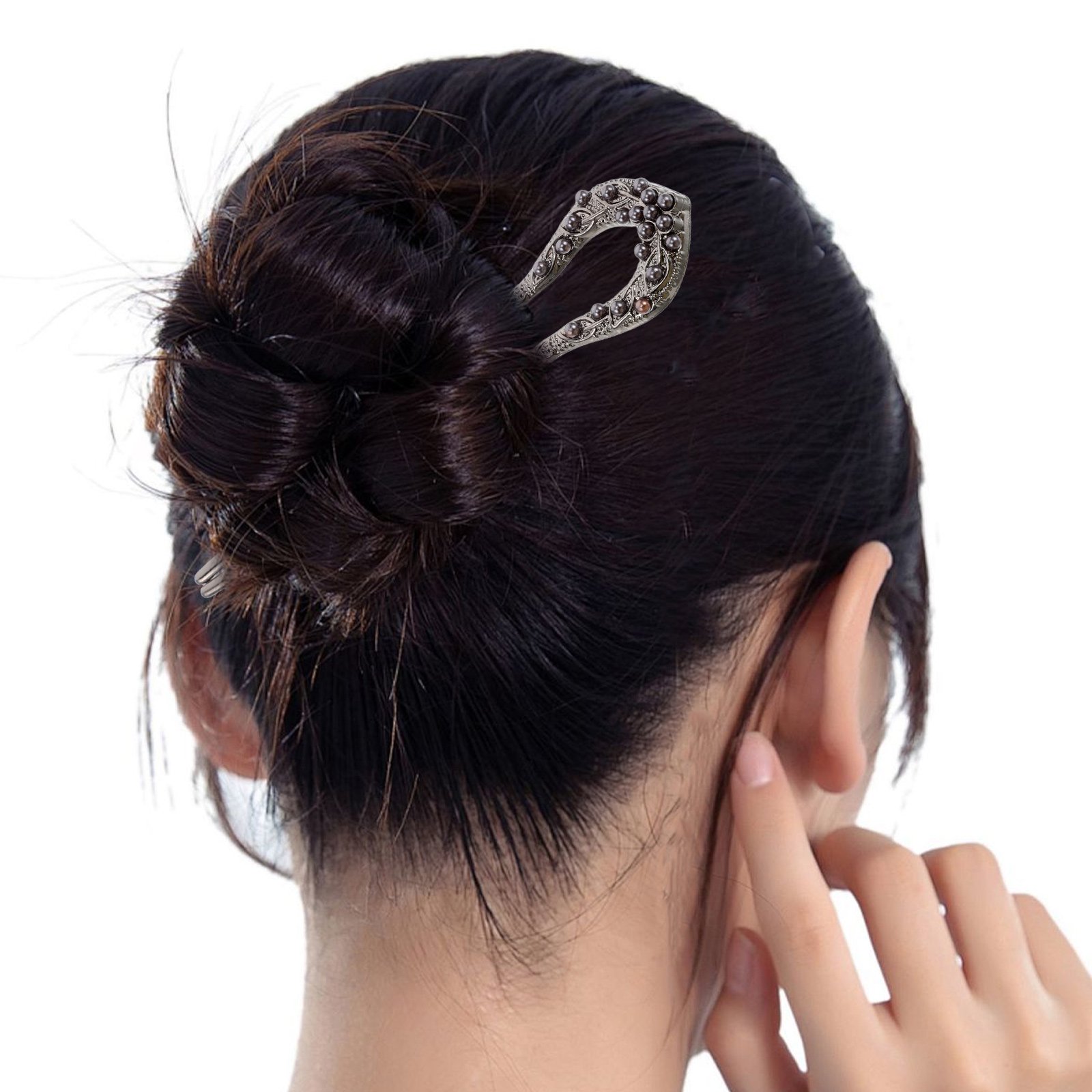 OULII Vintage U Shaped Hair Forks Women Elegant Hair Sticks Hairpin Chinese Hair Accessories for Wedding Party Bridal Hair Styling