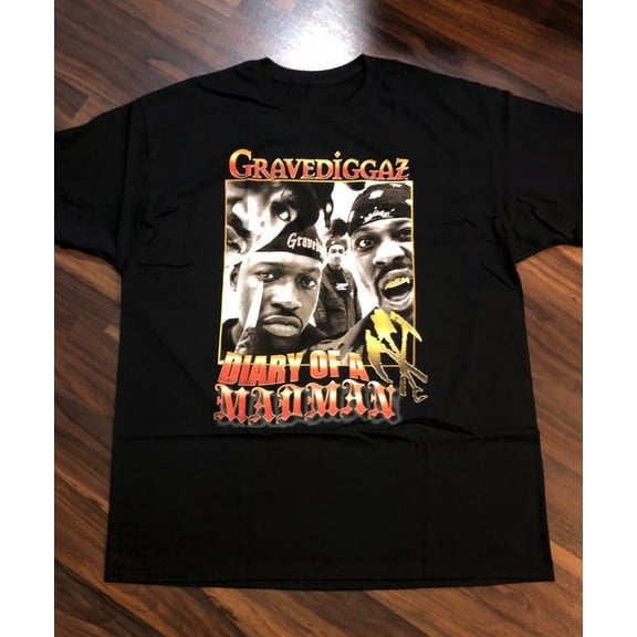 Vtg GRAVEDIGGAZ Diary Of A Madman Cotton Black S-5XL T Shirt TT260