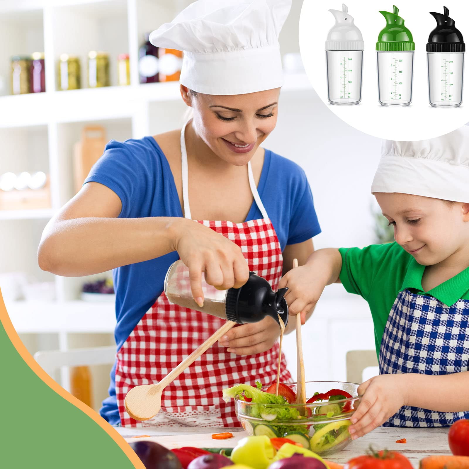 200ml Salad Dressing Shaker BPA Prevent Leakage Salad Dressing Jar
