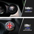 thumbnail image 3 of shiyou-Push Start Button Cover Compatible with Mini Cooper R56 R60 R58 R59 R55 R57 R61 Car Engine Start Stop Button Cover Push Start Stop Button Cover Ignition Ring Cap for Car Accessories(Red Flag), 3 of 4