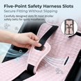 thumbnail image 5 of Universal Toddler Car Seat Cool Pad, Sweat Resistant Breathable Stroller Cooling Liner Mat with Fixing Hooks for Summer Baby Travel, Pink, 5 of 7