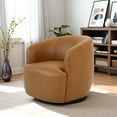 thumbnail image 4 of Fisher 32" W Vegan Leather Upholstered Swivel Barrel Chair in Tan, 4 of 5