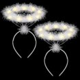 thumbnail image 1 of 2 Pack Light Up Angel Halo Headband Led White Feather Headband Angel Halo Headband For Christmas, 1 of 5