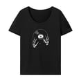 thumbnail image 1 of Camiseta para Mujer, Ropa de Verano, Camisetas de Verano para Mujer, para Viajes, Vacaciones Negro, 1 of 7