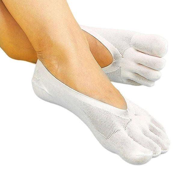 Calcetines de cinco dedos para mujer, ultrafinos, de corte bajo, con dedos separados, transpirables y agradables para la piel.