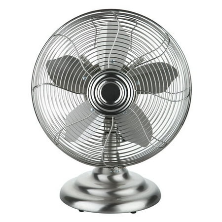 Hawaiian Breeze 12 Retro Table Fan Brushed Nickel Hawaiian Breeze 12 Retro Table Fan Brushed Nickel