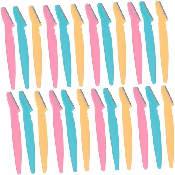 FACEGA 24-Piece Eyebrow Razor Eyebrow Shaper Straight Eyebrow Razor Manual Facial Razor Stainless Steel Eyebrow Razor