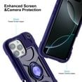 thumbnail image 3 of Allytechgroup Military-Grade Phone Case for Apple iPhone 16 Pro, Heavy Duty iPhone 16 Pro Cover with 360° Ring Kickstand, Shockproof TPU+PC Bumper, Raised Edges, Drop Protection, Purple, 3 of 6
