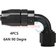 thumbnail image 2 of 4PCs 6AN AN6 -6AN 90 Degree Fuel Oil Hose End Fitting Swivel Adapter Aluminum, 2 of 10