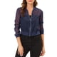 thumbnail image 1 of Chaqueta bomber ligera de mujer con cierre y mangas largas INSPIRE CHIC, transparente, talla L, azul, 1 of 7