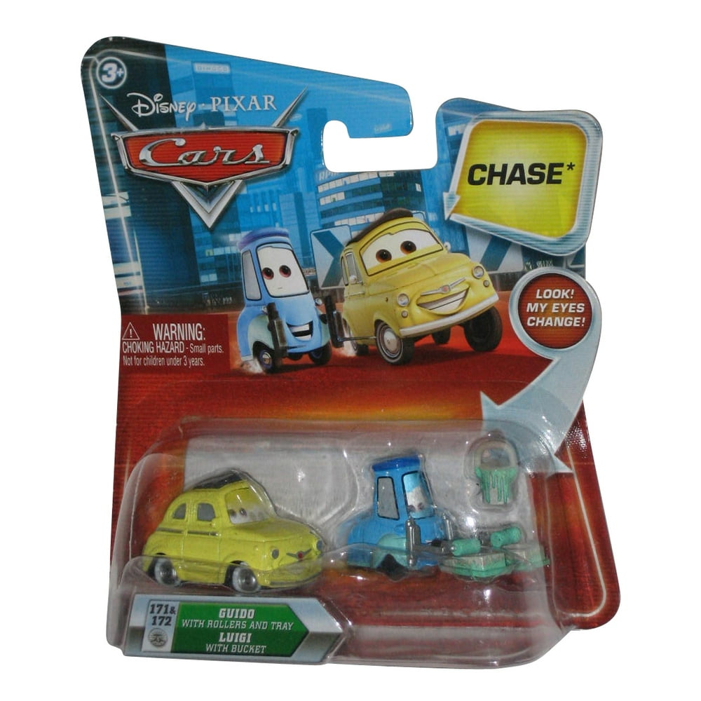 Disney Cars Guido With Rollers & Tray Luigi Bucket Chase Toy Car Set ...