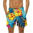 thumbnail image 2 of HAOTAGS Mens Hawaiian Beach Shorts Graphic Print Drawstring Waist Casual Summer Shorts with Pocket Multicolor Size 3XL, 2 of 6