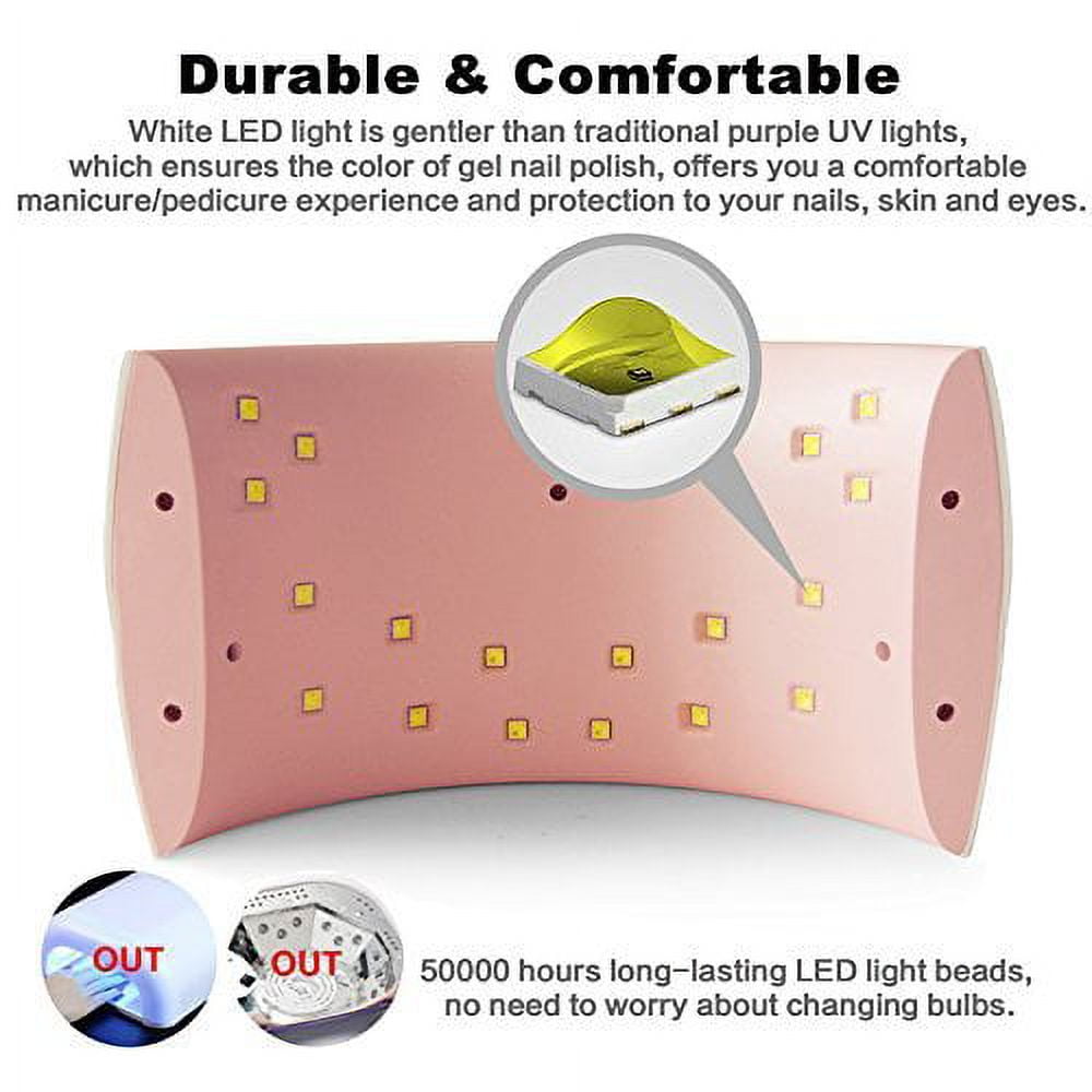24W Professional UV Gel Nail Lamp LED Light Nail Dryer Polish Curing 