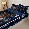 thumbnail image 3 of Homewish Blue Camo Us Flag Wolf Print Zipper Full Size Comforter Sets with Fitted Sheet and 2 Pillowcases,Patriotic Wildlife Zipper Bedding Set For Men And Women,Reversible,4-Piece, 3 of 7