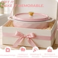 thumbnail image 5 of Ktaxon 7.5QT Enameled Cast Iron Dutch Oven with Upgraded Textured Handles, Oval Geometric Design, Oven Safe to 500°F, Blush Pink, 5 of 13