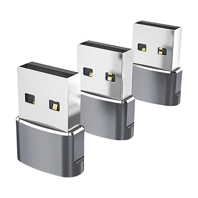 3 piezas 3.1 a USB 2.0 Adaptador de enchufe de transferencia rápida de datos hembra a macho para Gris