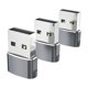 thumbnail image 1 of 3 adaptadores USB 3.1 Tipo-C a USB 2.0 Plug and Play, hembra a macho para transmisión de datos. Gris, 1 of 9