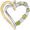 Green, variant on Created Pink and White Sapphire Heart Pendant in Sterling Silver and 10K Gold