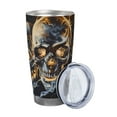 thumbnail image 2 of Bingfone Fiery Skull Trio for 20 Oz Stainless Steel Travel Mug Double Wall Water Coffee Cup for Home,Office, Outdoor Works Great for Ice Drinks and Hot Beverage-Without Straw, 2 of 8