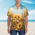 thumbnail image 2 of Susaid Sunflower Field Bliss Print Short Sleeve Shirts Button Down Casual Shirts Summer Beach Aloha Button Down Short Sleeve for Men ,3X-Large, 2 of 7