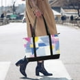 thumbnail image 4 of FORMRS Canvas Laptop Tote Bag for Women with 15.6" Computer Compartments Shoulder Handbag, Retro Simple Shapes, 4 of 7