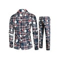 thumbnail image 3 of Christmas Suits for Mens, 2PCS Ugly Xmas Santa Claus Snowflake Print Suit Jacket Blazers Party Tuxedo Pants Sets, 3 of 9