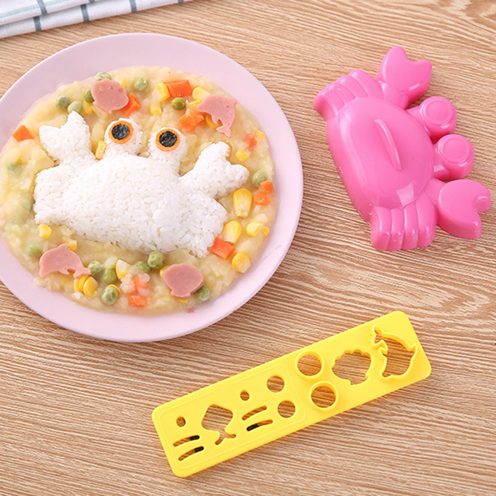 DYTTDG Cute Aesthetic School Supplies Sushi，Meat，Vegetable Roll，Seaweed And  Rice Ball Cooking Silicone Candy Molds Bite Size
