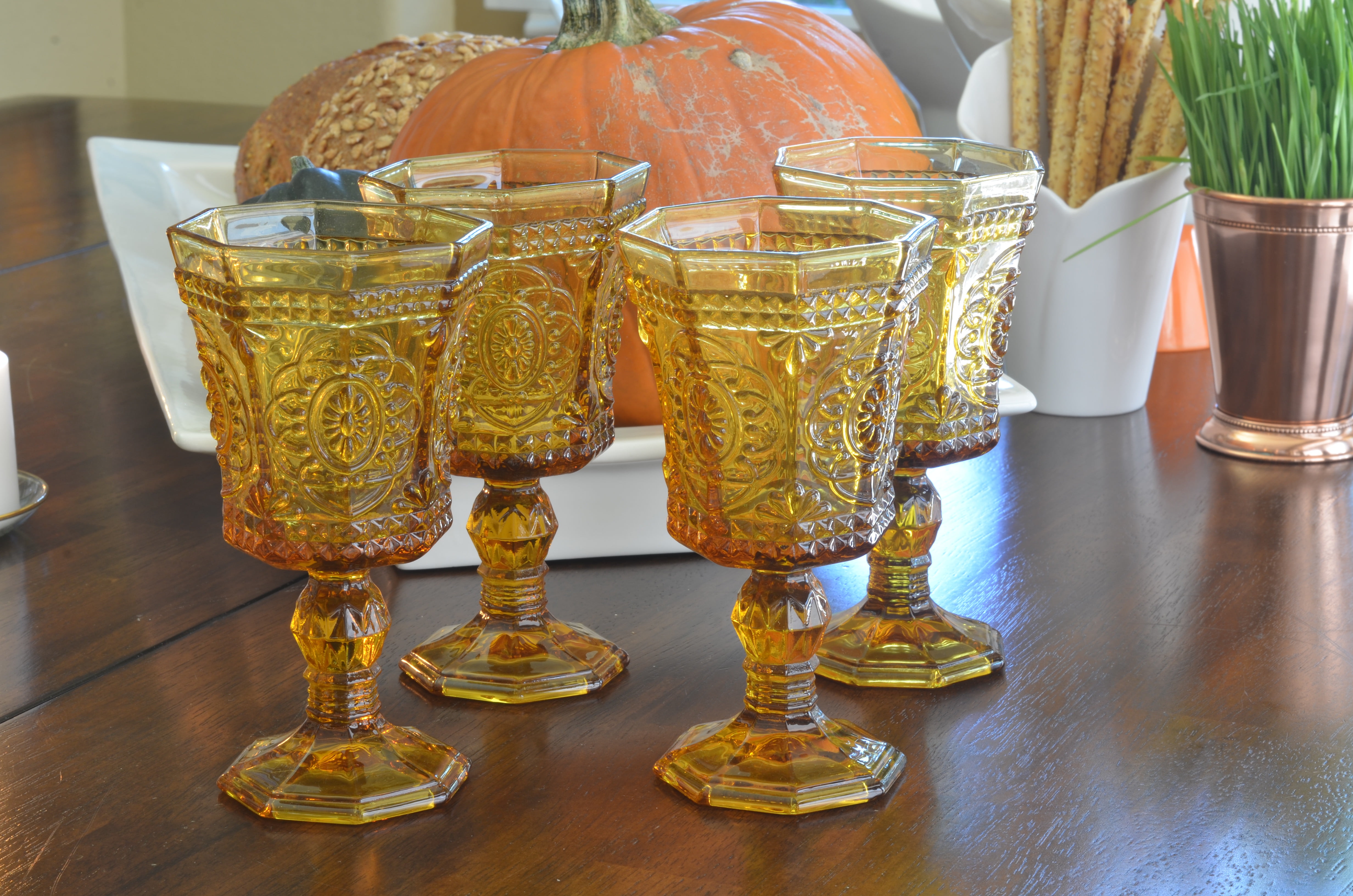 10 Strawberry Street Vatican 4 oz Champagne Flute, Set of 6, Amber Glass