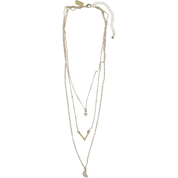 Aeropostale - Colgante de collar para mujer, paquete de 3, metálico, 20 pulgadas