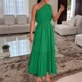 thumbnail image 1 of RKSTN Robe pour Femmes Robe pour Femmes Sans Manches à Col Asymétrique Robe de Couleur Unie Longue Robe Robe Maxi Robes d'Été Décontractées pour Femmes, 1 of 7