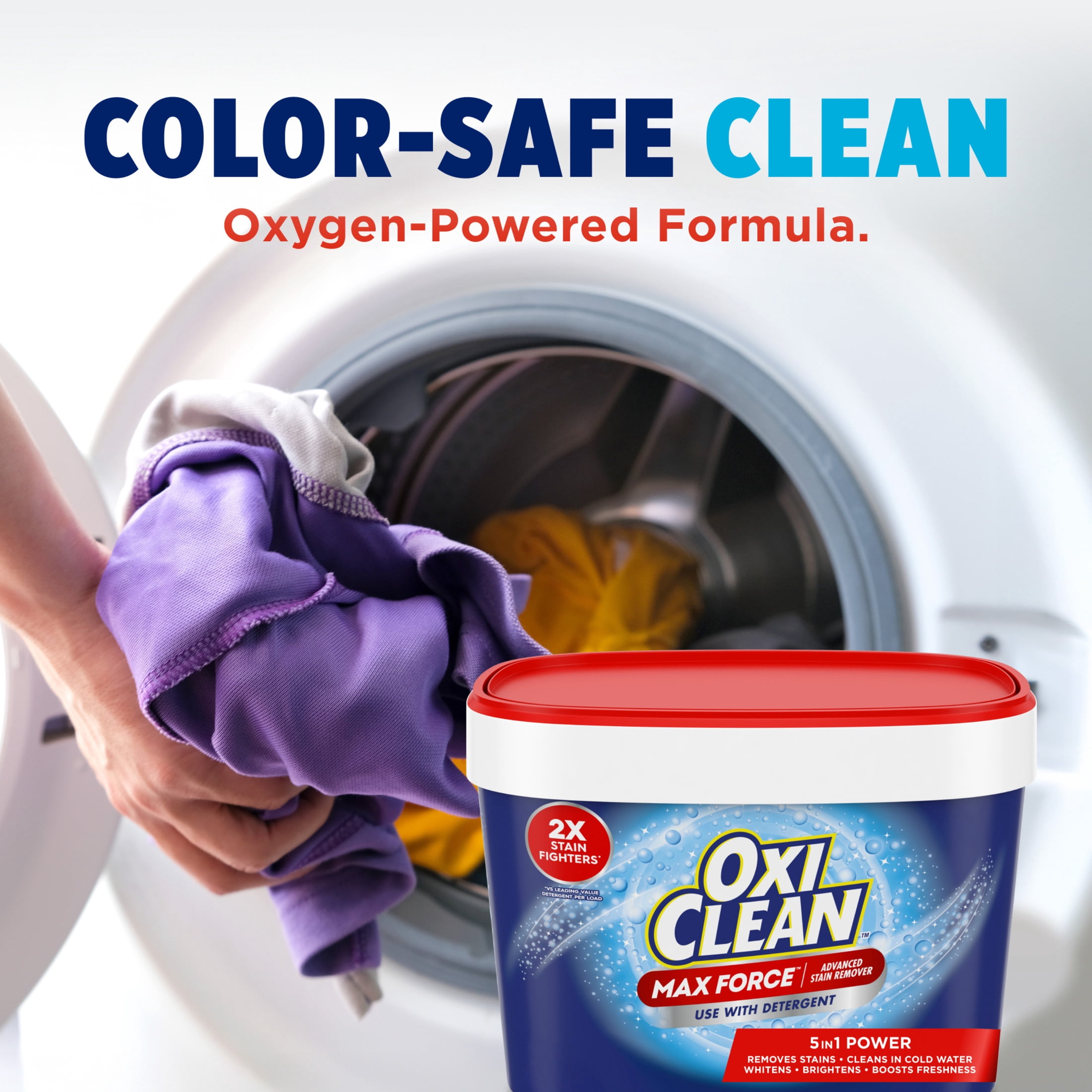 OxiClean Max Force Advanced Stain Remover Powder, Gentle Color-Safe In-Wash Stain Treater, 3 lbs