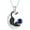 September(Created Sapphire), variant on Black Cat Birthstone Necklace Cat on Moon Pendant Necklace Jewelry Gift for Women