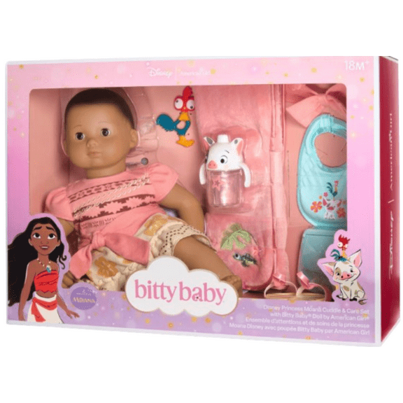 American Girl Disney Moana Cuddle & Care Set with Bitty Baby Doll New with Box